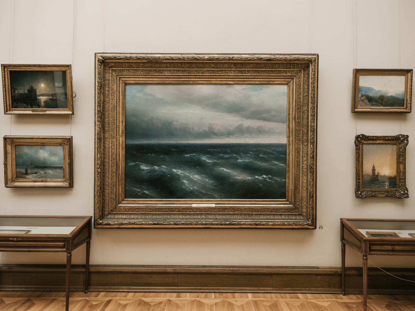 Fine art paintings on display at Manchester museums gallery with elegant frames