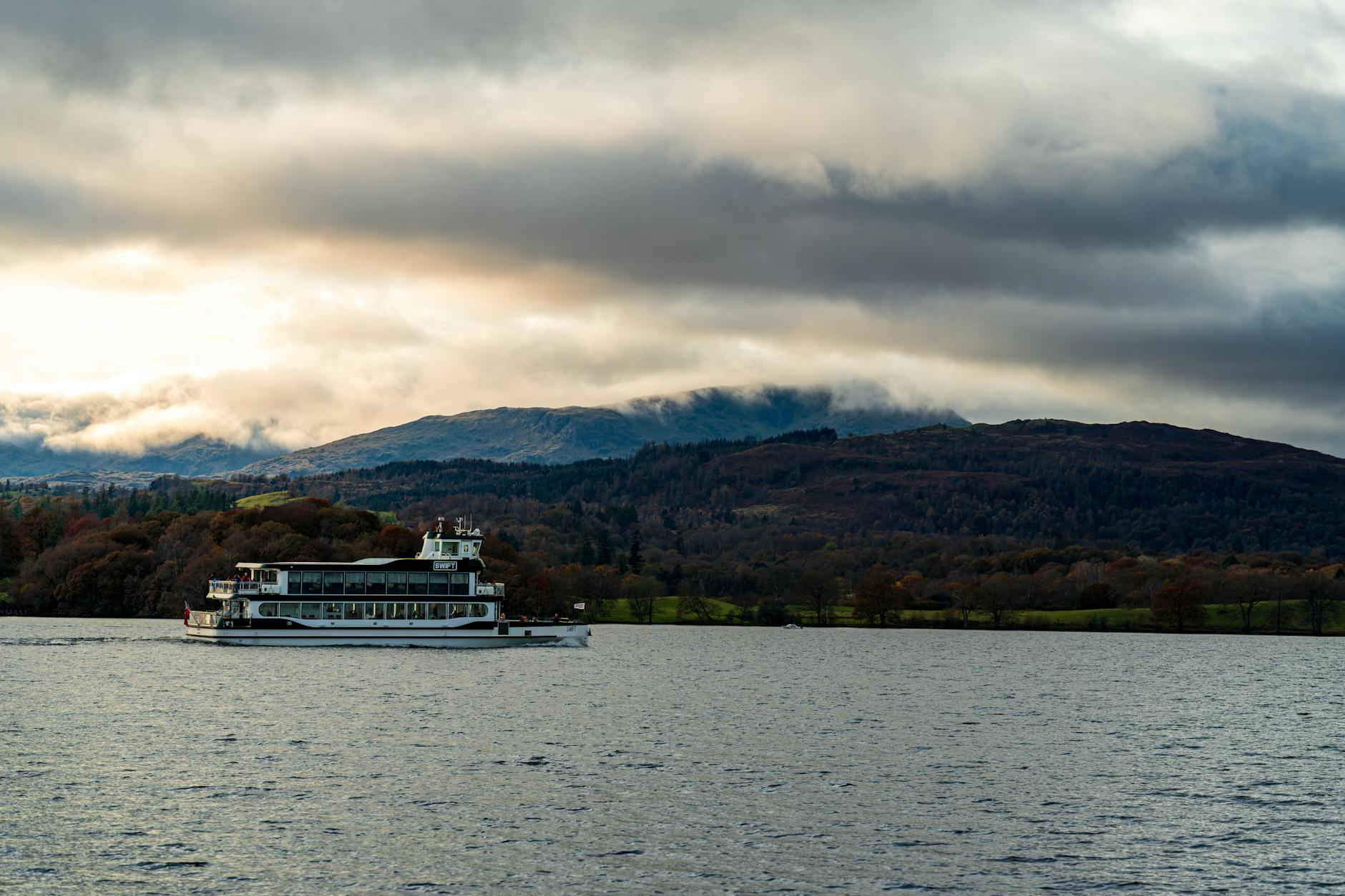 Cruise boat on Lake Windermere in the Lake District day trip from Manchester