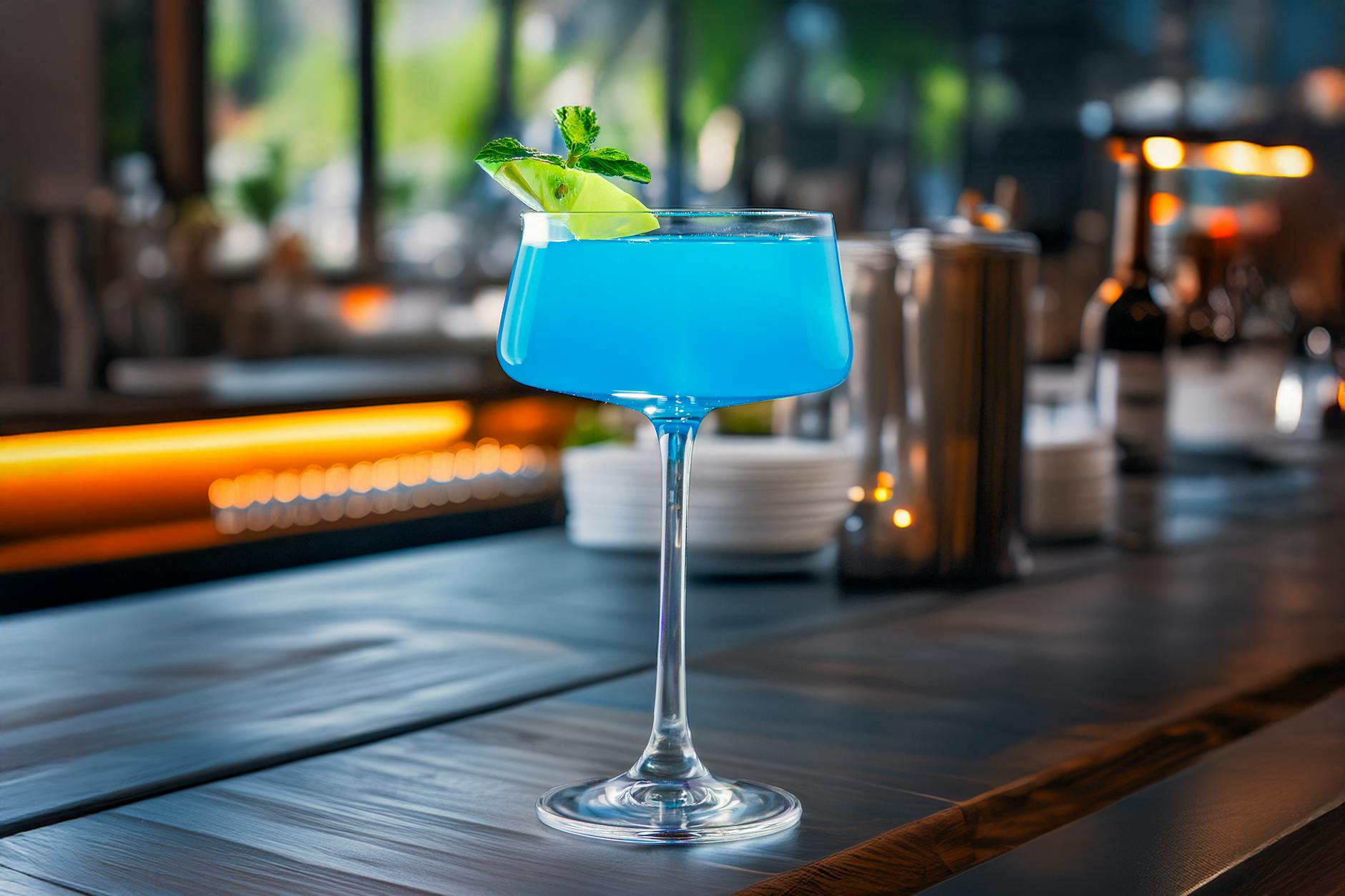 Manchester nightlife cocktail bar with elegant drinks and ambient lighting