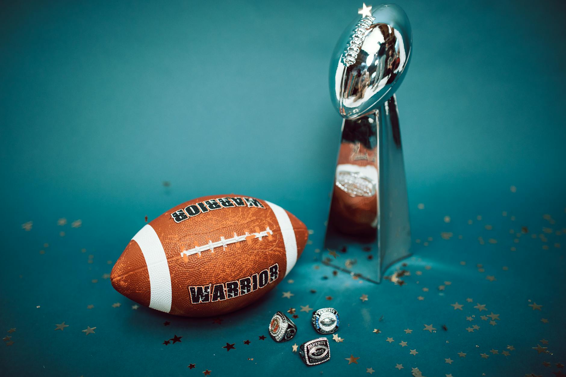 Football trophies and memorabilia on display at the National Football Museum in Manchester