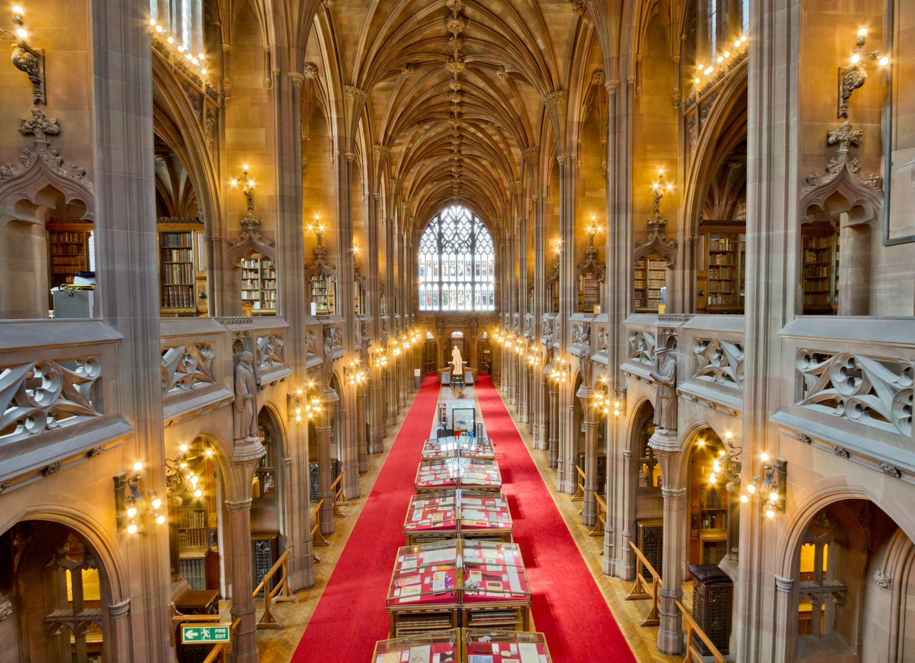 John Rylands Library Manchester: Complete Visitor Guide 2026 2 John Rylands Library Historic Reading Room Manchester neo-Gothic Victorian architecture