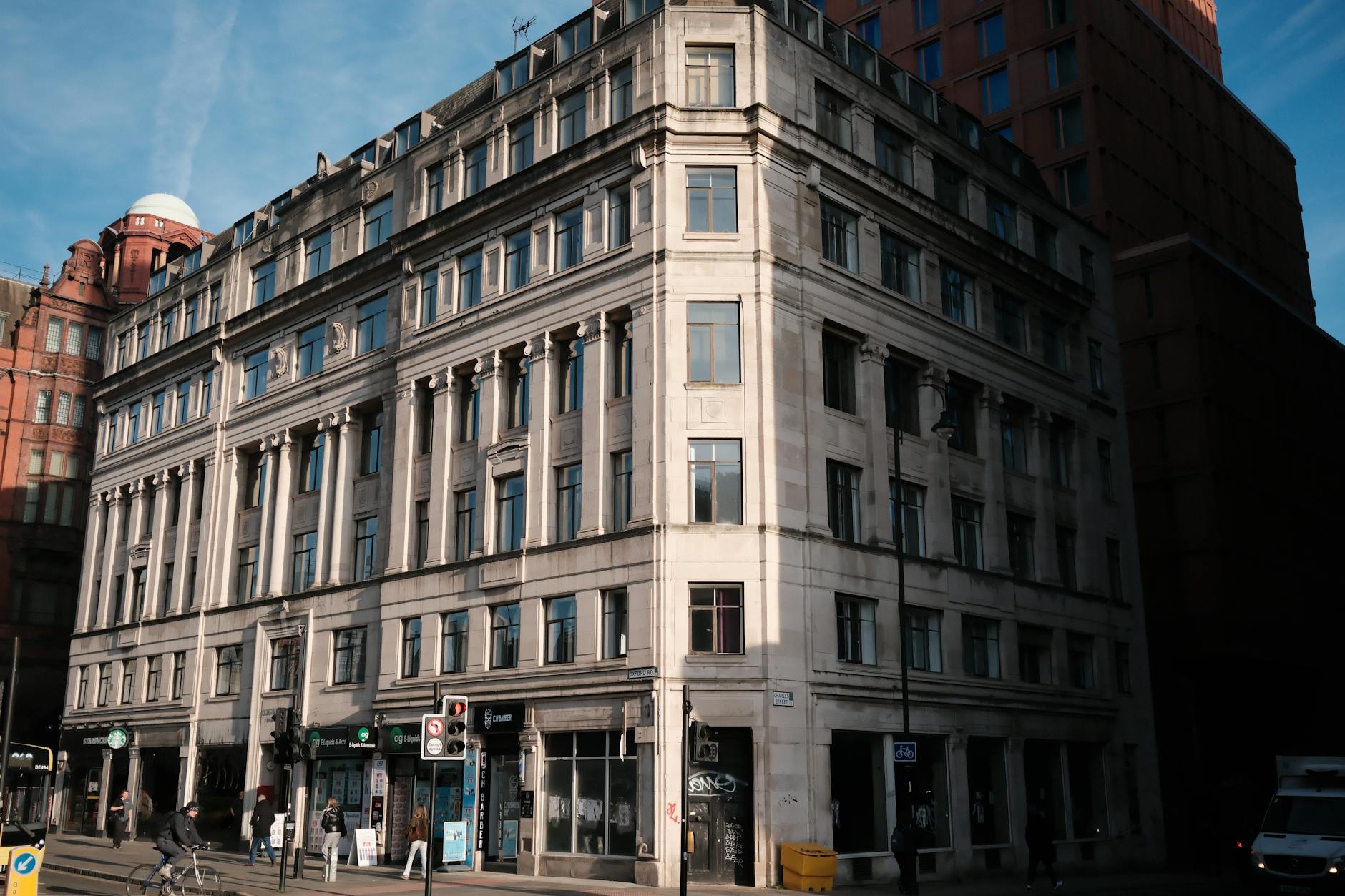 Manchester Northern Quarter independent shops street facades