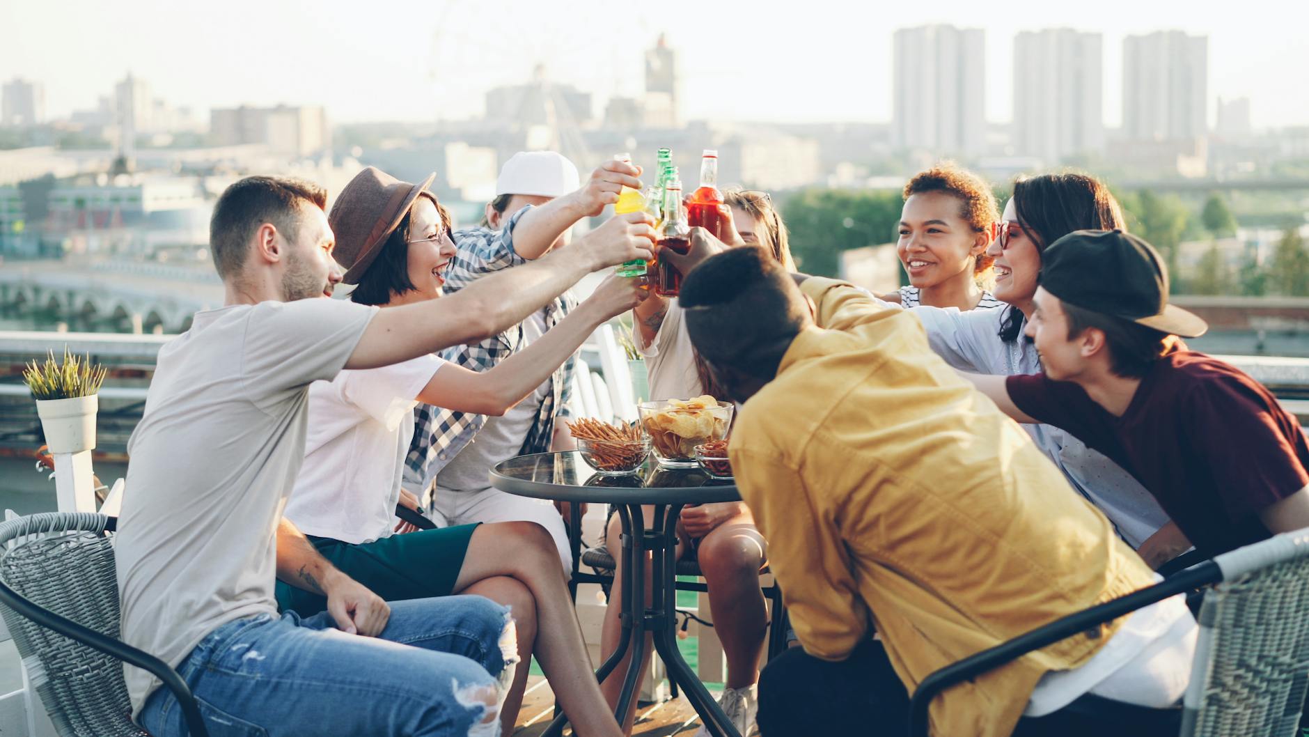 Manchester rooftop bar summer drinks city view sunset