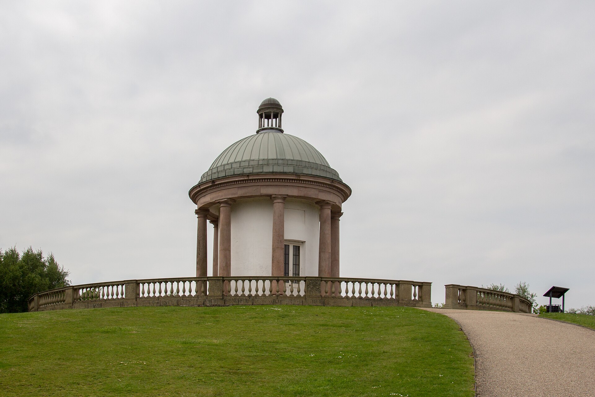 Heaton Park: Complete Visitor Guide 3 The small domed Temple rotunda with a balustrade on the hilltop in Heaton Park