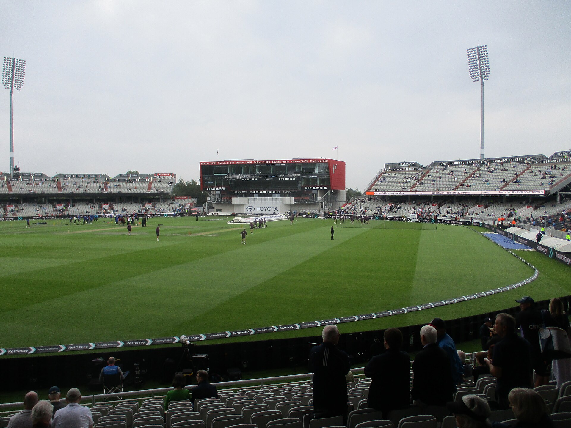 Spectators and players at Emirates Old Trafford during a Test match in July 2025