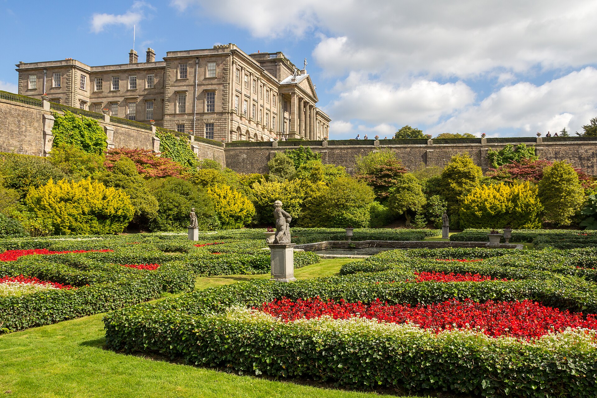 Stockport: Things to Do in Manchester's Comeback Town 8 Formal flower beds in the Italian Garden at Lyme, with the stone south front of Lyme Hall above